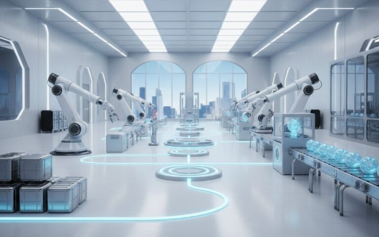 Modern automated manufacturing process flow