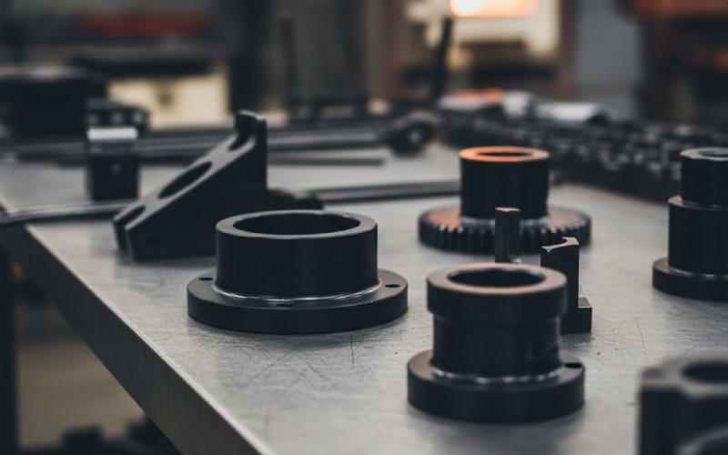 Black QPQ-treated steel parts