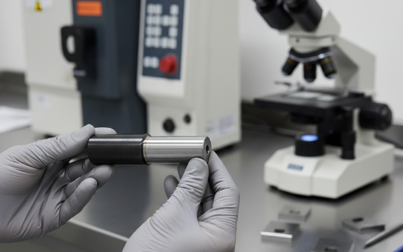 Engineer inspecting QPQ-treated shaft