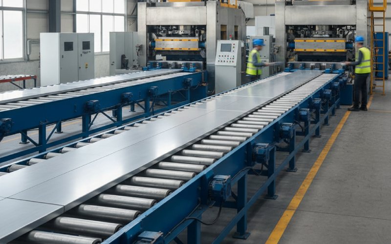 Aluminum extrusion line in factory