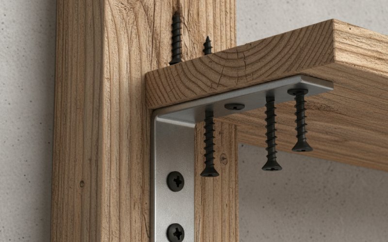 L bracket fixed to stud