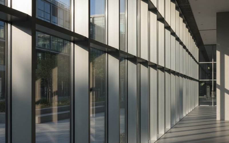 Modern architecture with aluminum framing