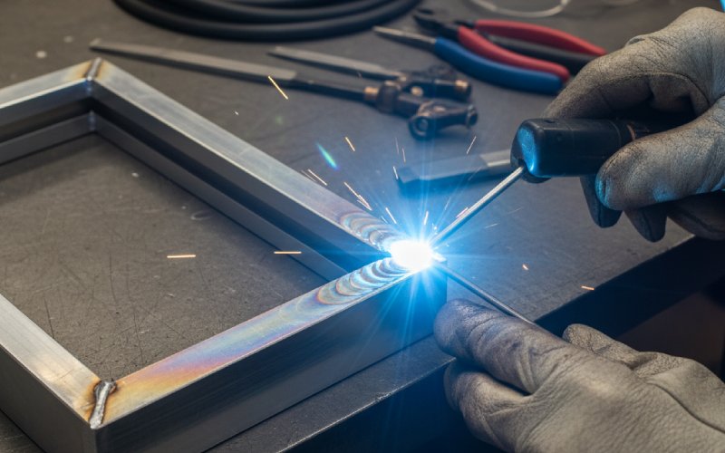 TIG welding aluminum frame