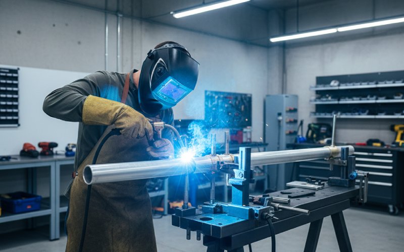 Welding aluminum tube frame