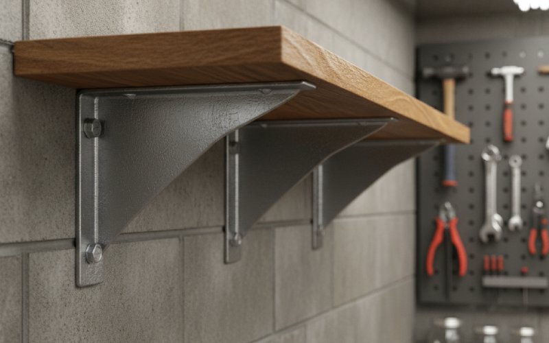 steel L bracket shelf